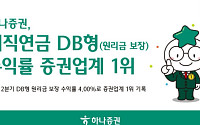 하나증권, 퇴직연금 DB형 원리금 보장 상품 수익률 증권업계 1위
