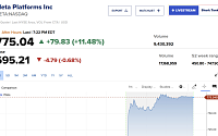 [오늘의 뉴욕증시 무버] 메타, 2분기 깜짝 실적에 시간 외 주가 11% 급등