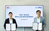 SK온, 배터리 순환 생태계 조성 앞장…에코프로와 업무협약·공급계약
