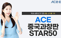 한투운용 ACE 중국과창판STAR50 ETF, 8월 수익률 전체 1위
