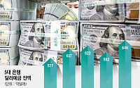“달러, 저점 매수해볼까”⋯5대 은행 달러예금, 한 달 새 7.5조 불었다