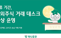 하나증권, 추석 연휴 해외주식 거래 데스크 정상 운영