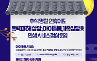 추석 명절에도 1366센터·청소년쉼터 등 24시간 민생 서비스 제공