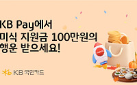 KB국민카드, '미식 지원금 최대 100만 원' 행사