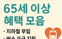 놓치면 손해! 65세 이상 혜택(교통편)