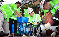 [포토]김황식 국무총리, '환경미화원들 고생이 많네'