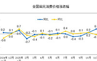 중국 11월 CPI, 0.7% 상승…디플레이션 우려는 여전