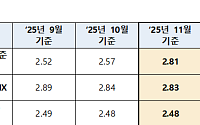 [속보]11월 코픽스 2.81%…3개월 연속 상승