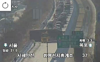 눈길에 화물차 추돌…서해안고속도로 함평IC 인근 서울방향 통제·정체