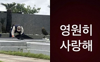 故 서희원 찾은 구준엽...말없이 묘비만 닦았다