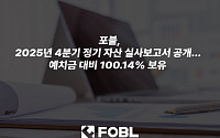 포블, 2025년 4분기 자산 실사 공지…예치금 대비 100.14% 보유