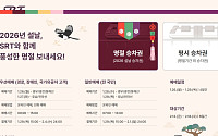 SRT 2026 설 승차권 예매…경부선·경전선·동해선