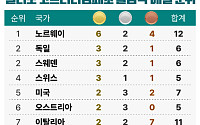 국가별 메달 순위 -2월 11일 오전 9시 [2026 동계올림픽]