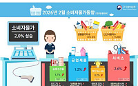 2월 물가 2.0%↑...농산물 상승세 둔화·석유류 하락 영향 [종합]