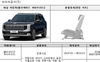 팰리세이드 전동시트 결함 리콜…현대차·기아 등 40만대 시정조치