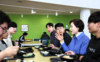 유은혜, 학식 테이블이 정책 현장이었다…가천대 청년과 밥상 토론
