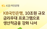 KB국민은행, 금리우대 10조 확대⋯생산적 금융 강화