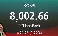 사상 처음 8000선 터치, 숨고르기 들어간 코스피 [포토로그]