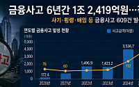 금융사고 6년간 1조2400억원…지난해 4318억원 ‘최대’