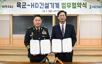 HD건설기계, 육군과 무인 건설장비 기술 협력…스마트 정비 인력도 양성