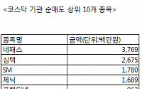 [코스닥 기관 순매도 상위 10개 종목]