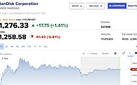 샌디스크, 실적 가이던스 실망에 급락⋯웨스턴디지털도 13%↓ [뉴욕증시 무버]