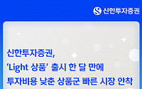 신한투자證 'Light 상품' 시장 안착…투자비용 낮춘 채권·ELS·펀드 자금 유입 지속