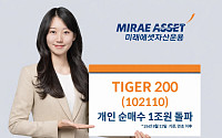 미래에셋 'TIGER 200 ETF', 개인 순매수 1조원 돌파…코스피200 ETF 수익률 1위