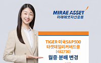 미래에셋자산운용, 'TIGER 미국S&P500타겟데일리커버드콜 ETF' 월중 분배로 변경