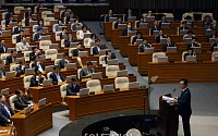김민석, 취임 후 첫 교섭단체 대표연설…'가나다순 자리배치' 제안 [포토]