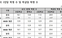 학생 줄었는데 교사 1인당 학생 수는 늘었다…OECD 평균 웃돌아