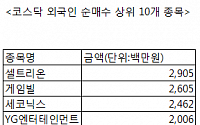 [코스닥 외국인 순매수 상위 10개 종목]