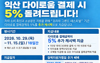 다이로움 결제 최대 25% 혜택… 익산시, 29일부터 추가 환급
