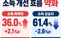 1년 전보다 소득 줄어든 사람 2.1%p 증가…소득 개선 흐름 약화