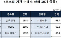 [코스피 기관 순매수 상위 10개 종목]