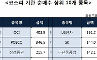 [코스피 기관 순매수 상위 10개 종목]