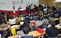 [포토]김용준 인수위원장, 차기정부 청와대 조직개편안 발표