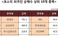 [코스피 외국인 순매수 상위 10개 종목]