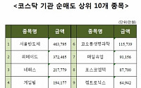 [코스닥 기관 순매도 상위 10개 종목]