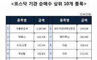 [코스닥 기관 순매수 상위 10개 종목]