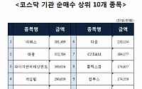 [코스닥 기관 순매수 상위 10개 종목]