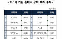 [코스닥 기관 순매수 상위 10개 종목]