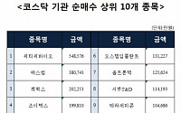 [코스닥 기관 순매수 상위 10개 종목]