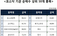 [코스닥 기관 순매수 상위 10개 종목]