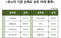 [코스닥 기관 순매도 상위 10개 종목]