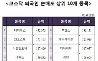 [코스닥 외국인 순매도 상위 10개 종목]