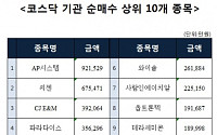 [코스닥 기관 순매수 상위 10개 종목]
