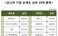 [코스닥 기관 순매도 상위 10개 종목]