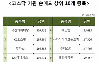 [코스닥 기관 순매도 상위 10개 종목]