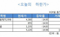 [오늘의 하한가]대양금속 외 4종목